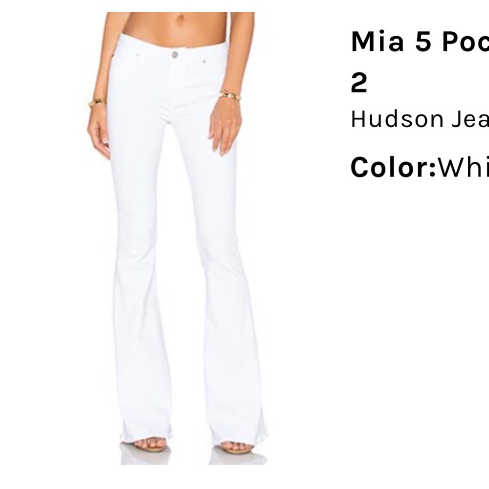Hudson Mia 5 pocket Flare white jeans